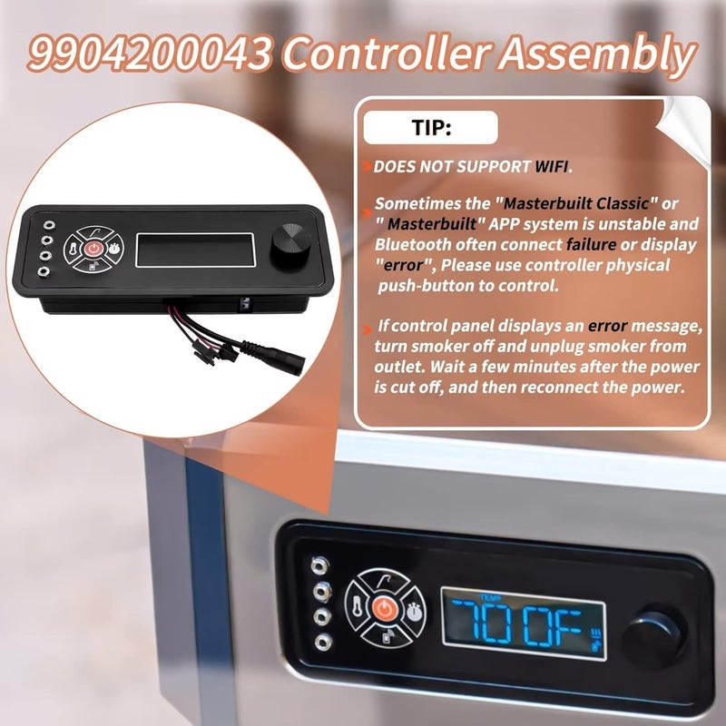 COMVIEE 9904200043 Controller Compatible with Masterbuilt Gravity Series 800 Digital Charcoal Grill + Smokers, Digital Control Panel (Non-Wifi) for Model: MB20040122, MB20040221 Replacement Part - Image 4